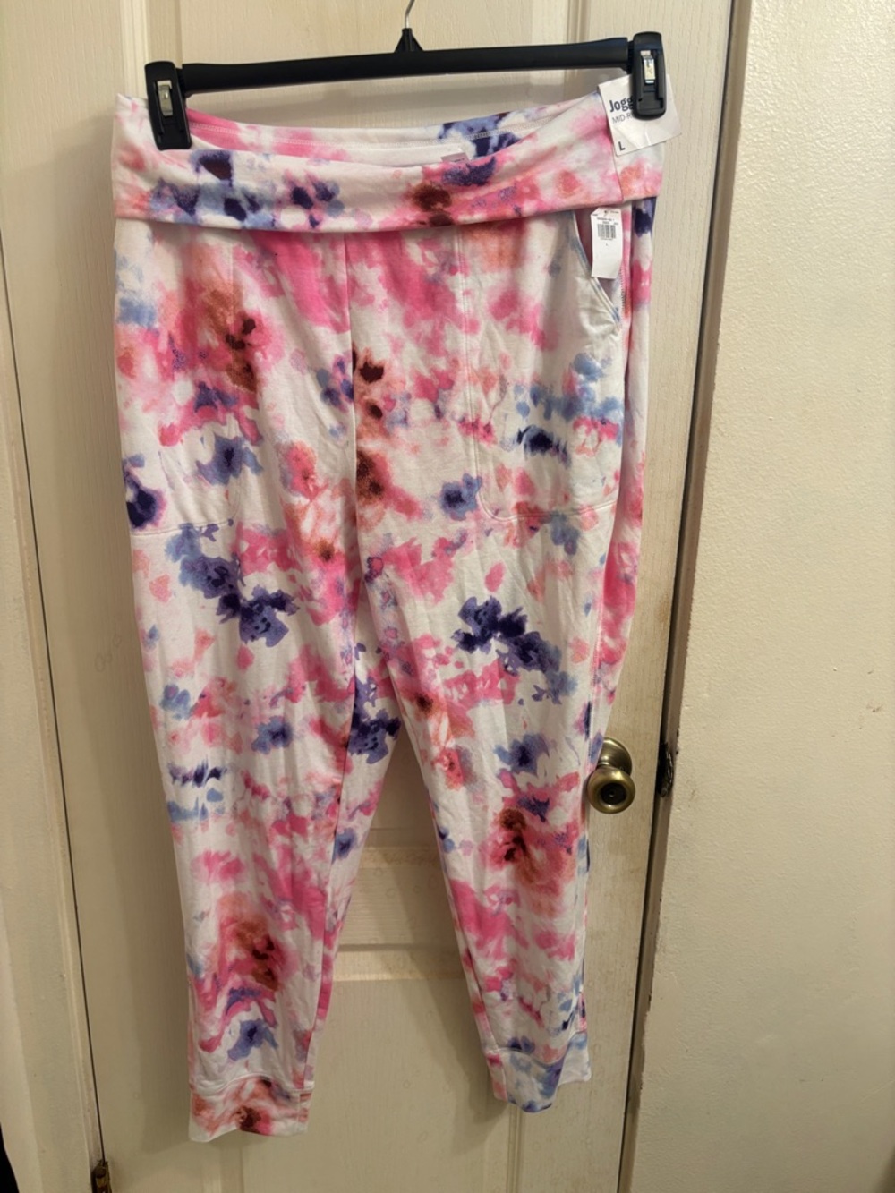 Old Navy Pink, Purple & Blue Floral Tie-Dye Joggers